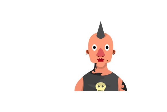 People Character Spiky Haired Punk Graphics Freebies
