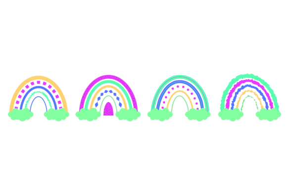 Set Boho Rainbow Design Graphics and Freebies