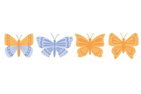 Set Butterfly Beautiful Design Graphics Freebies Review