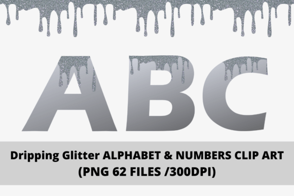Silver Dripping Glitter Alphabet Graphics and Freebies Review