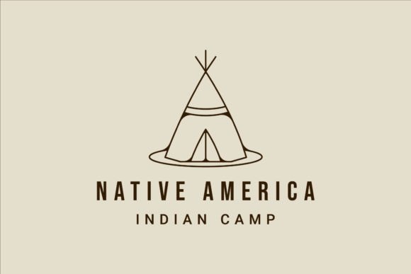Teepees Indian Line Art Logo Vector: A Versatile Freebie for Content Creators